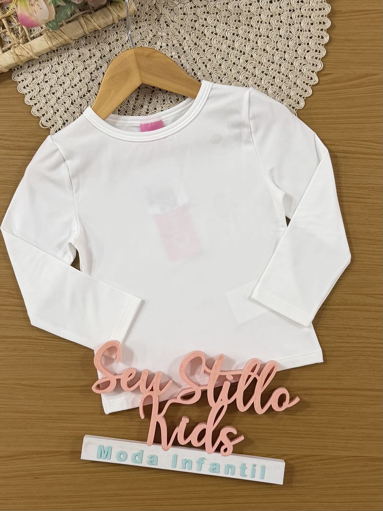 Blusa Infantil Cinti Inverno Manga Longa Térmica Branca