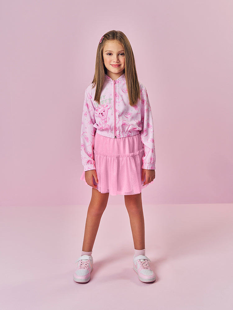 Jaqueta Infantil Cinti Verão Rosa Ursinha Docinhos