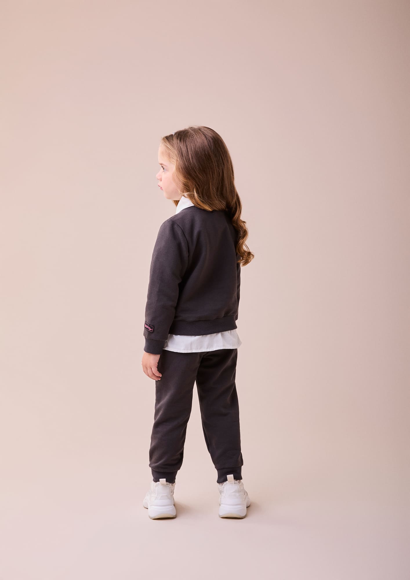 Conjunto Infantil Momi Inverno com Calça e Moletom sem Flanela Cinza Escuro Hello Kitty