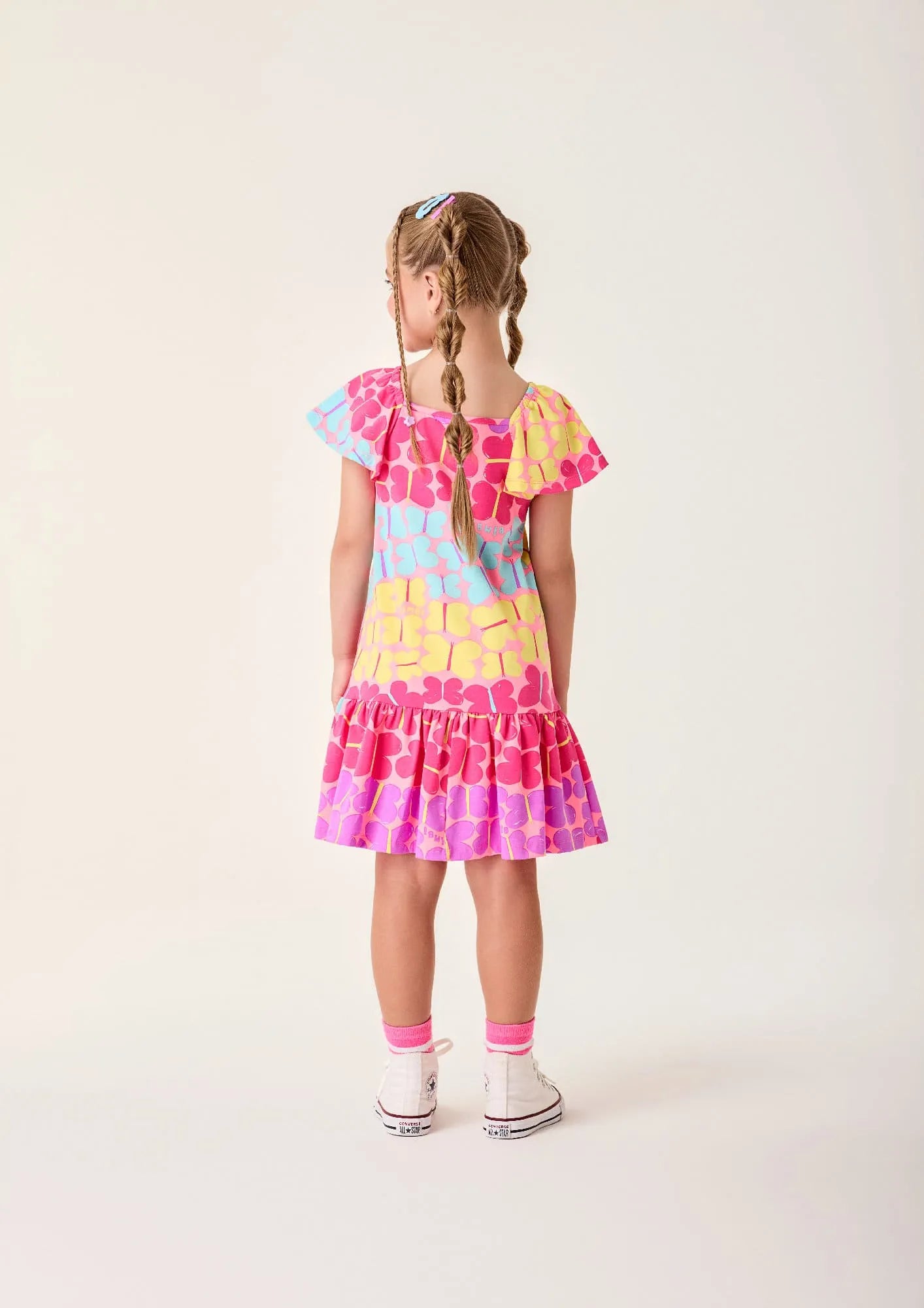 Vestido Infantil Bimbi Rosa Borboletinhas