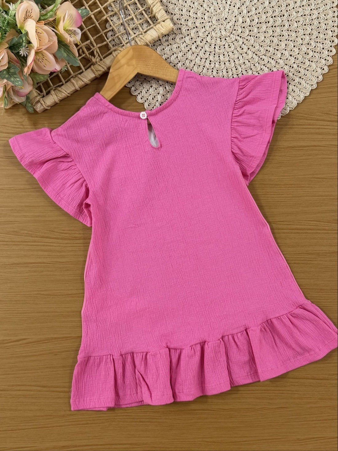 Vestido Infantil Kukiê Verão Rosa Cachorrinha Summer