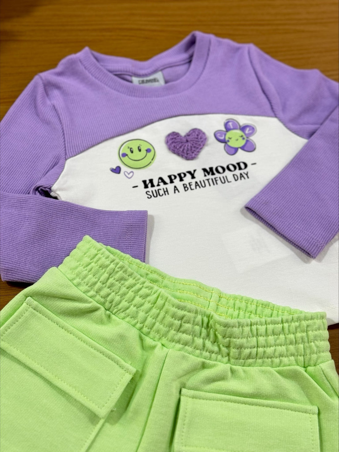 Conjunto Infantil Catavento Inverno Shorts e Blusa Happy Lilás