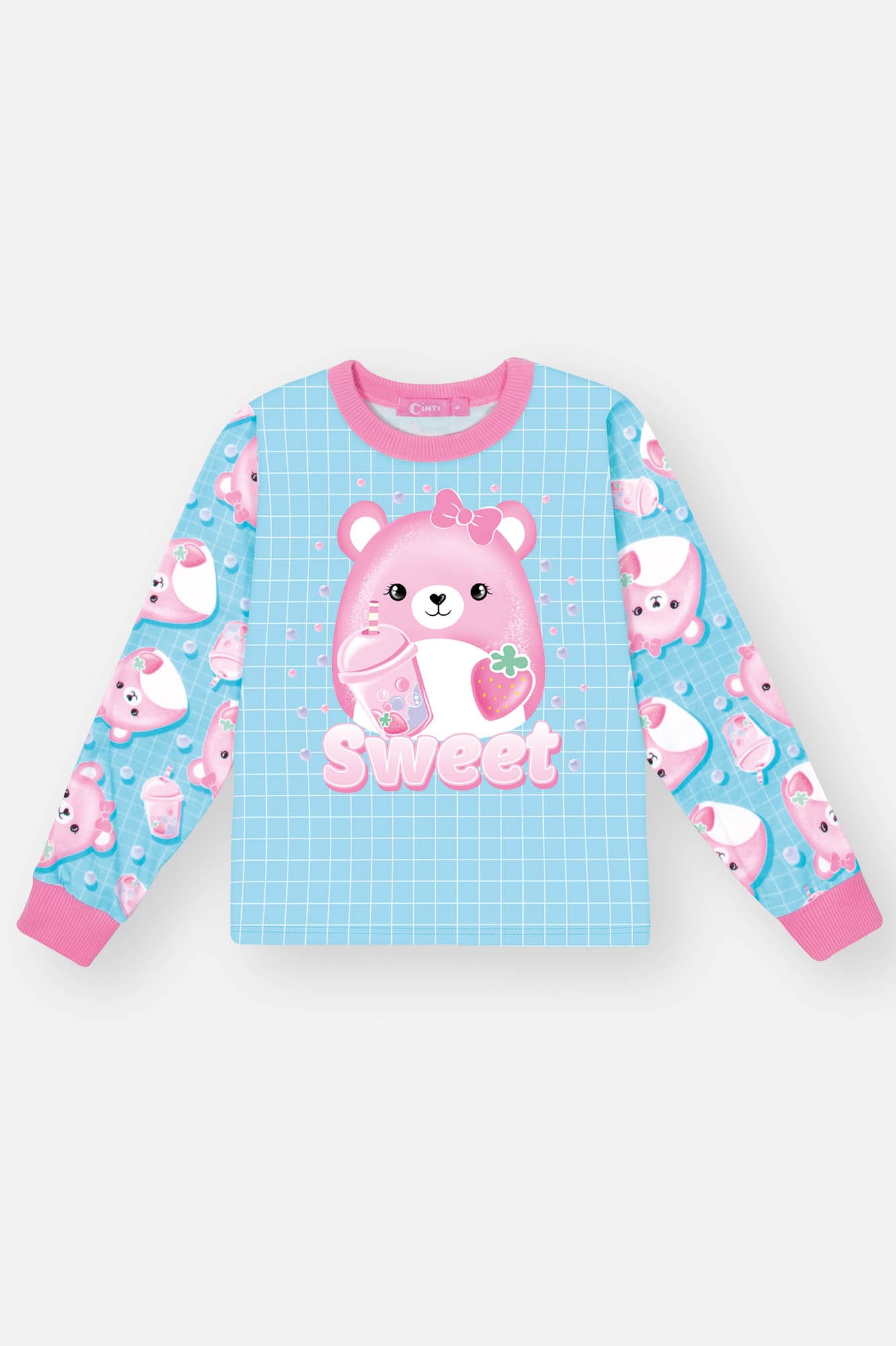Pijama Infantil Cinti Inverno Calça e Blusa Azul Sweet