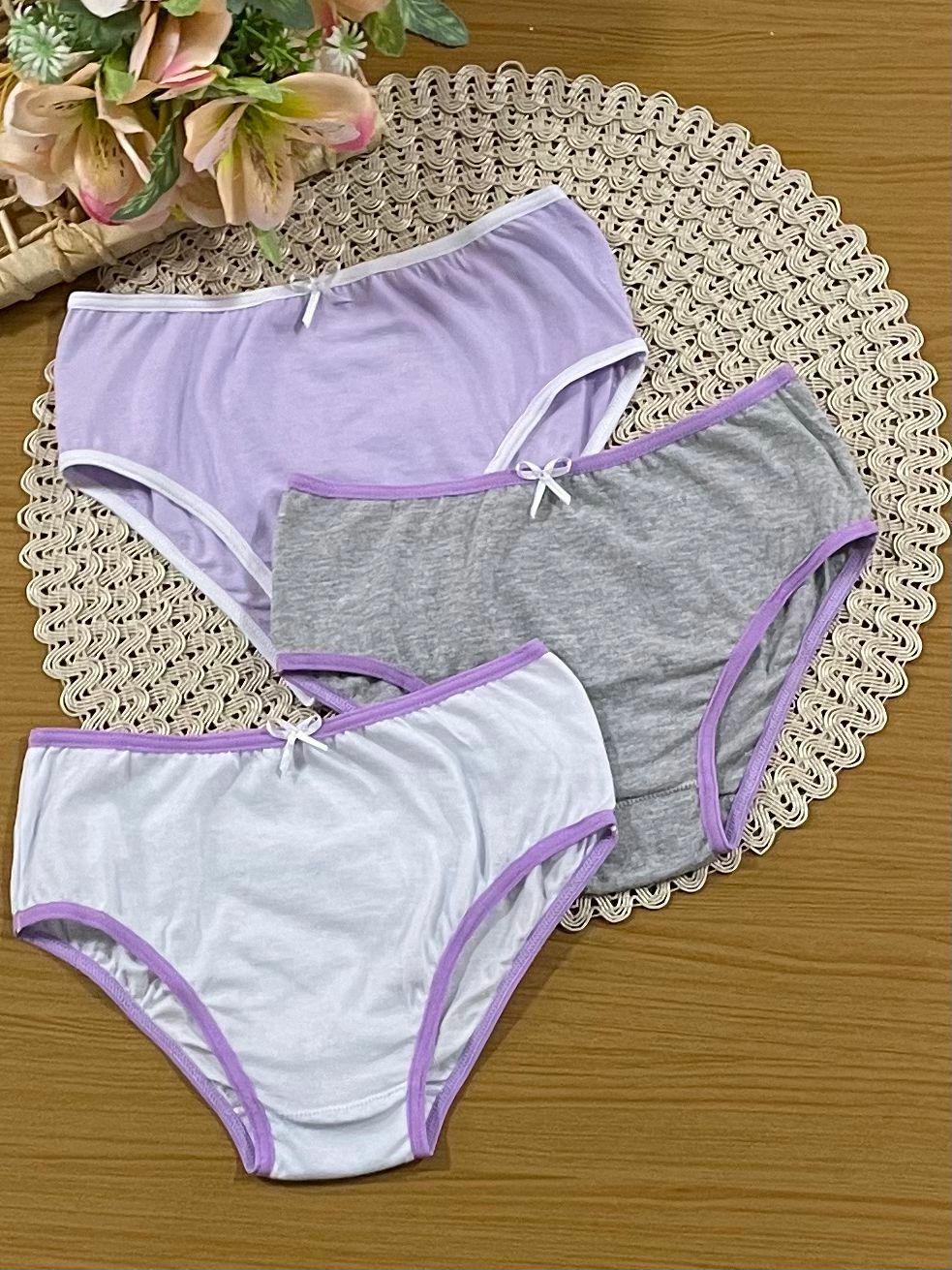 Kit Calcinha Infantil Lupo Básica Lilás