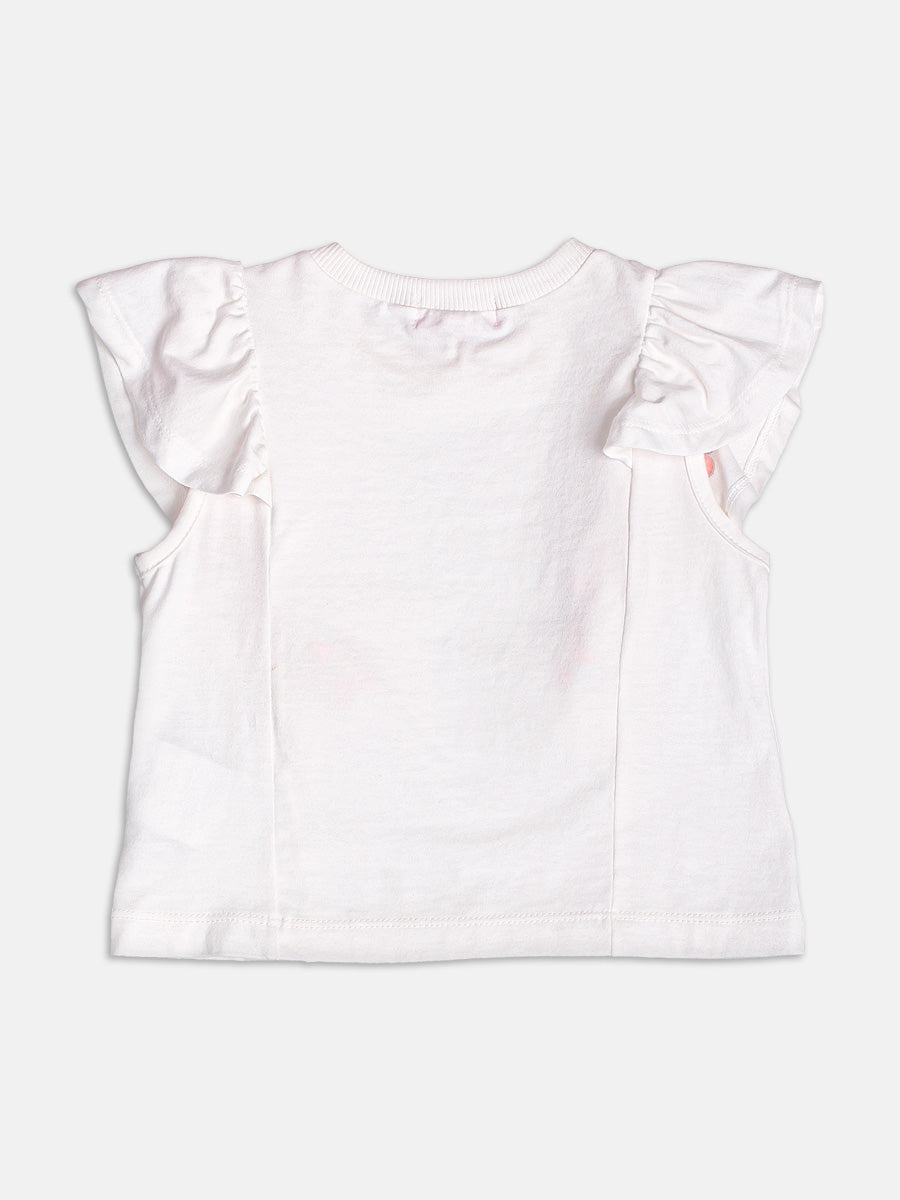 Conjunto Infantil Momi Verão com Saia e Blusa Branca Flozinhas