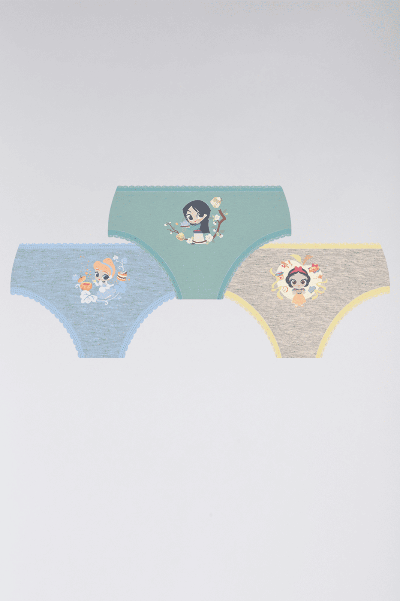 Kit Calcinha Infantil Lupo Princesas Disney