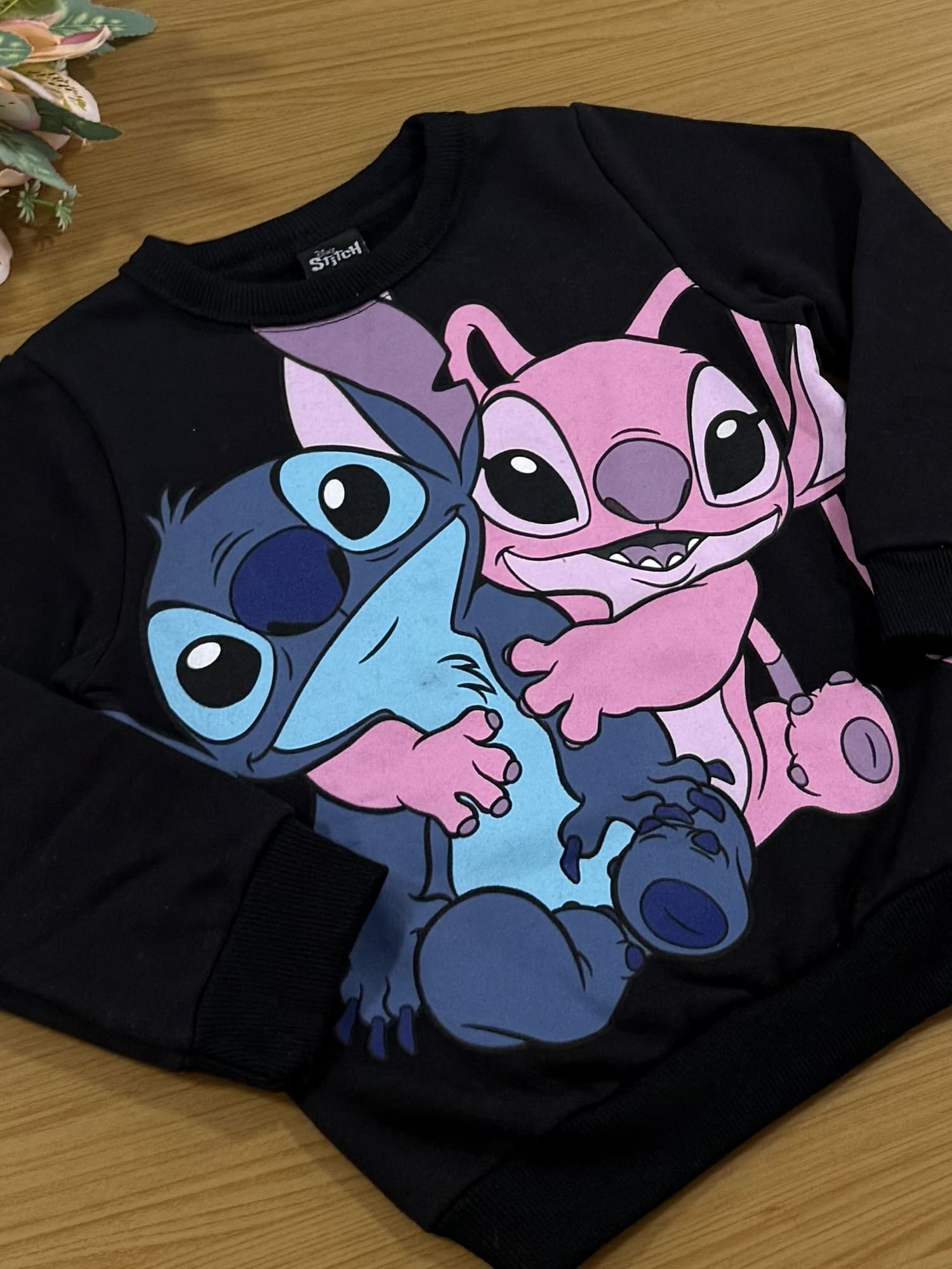 Moletom Infantil Stitch Preto Flanelado Disney Brandili