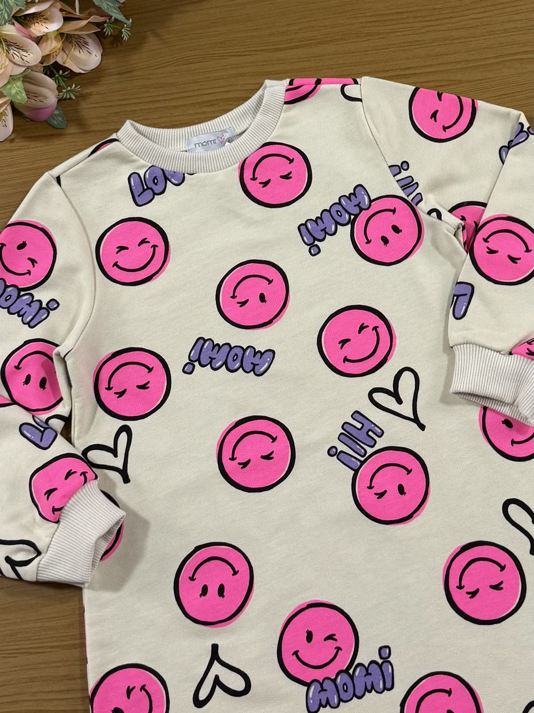 Vestido Infantil Momi Inverno Bege Emojis