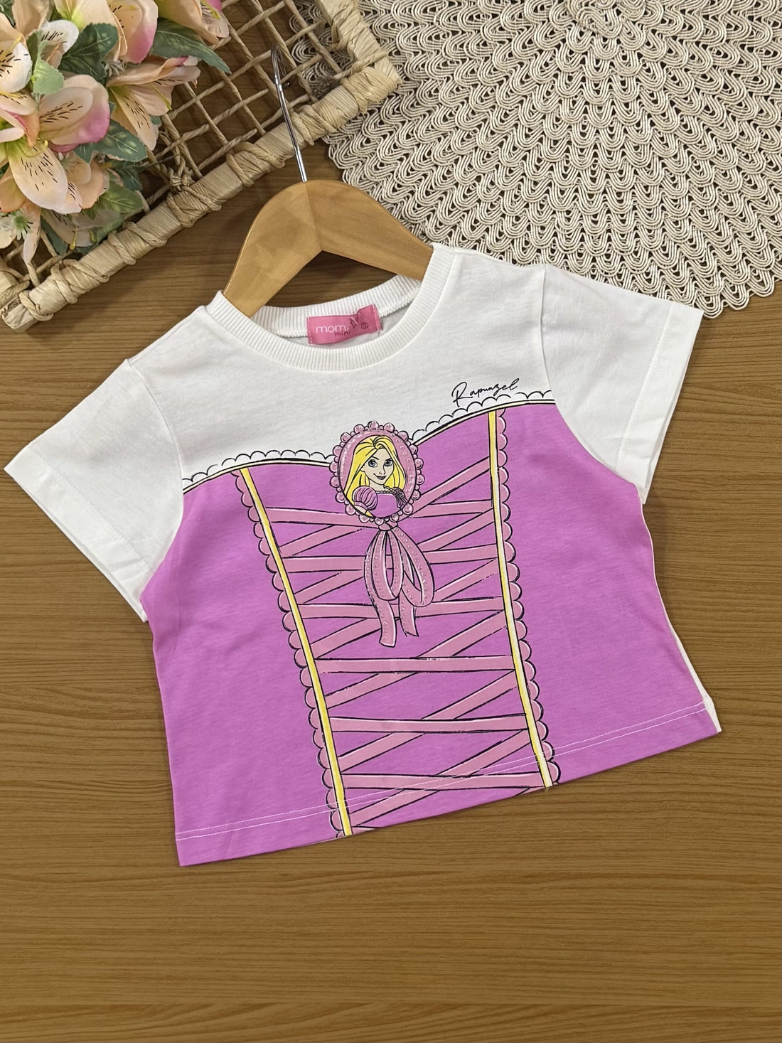 Conjunto Infantil Momi Verão com Saia em Tule e Blusa Lilás Rapunzel