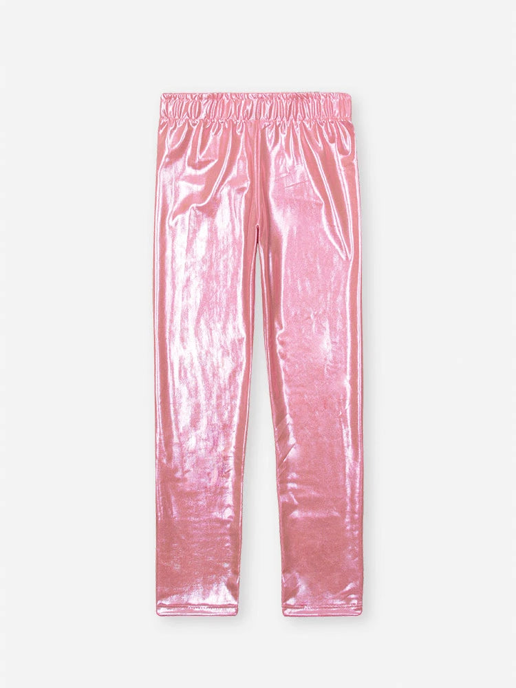 Conjunto Infantil Cinti Verão com Calça Legging Rosa Holografico e Blusa Lider de Torcida