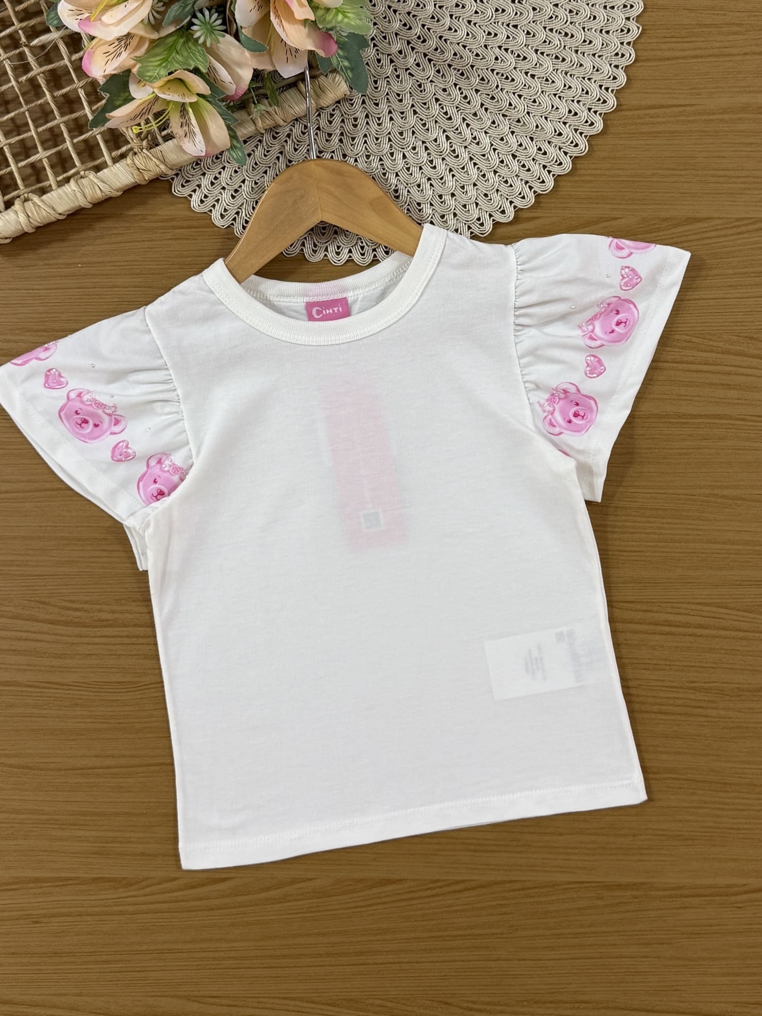 Jardineira Infantil Cinti Verão Verde Docinhos com Blusa Branca