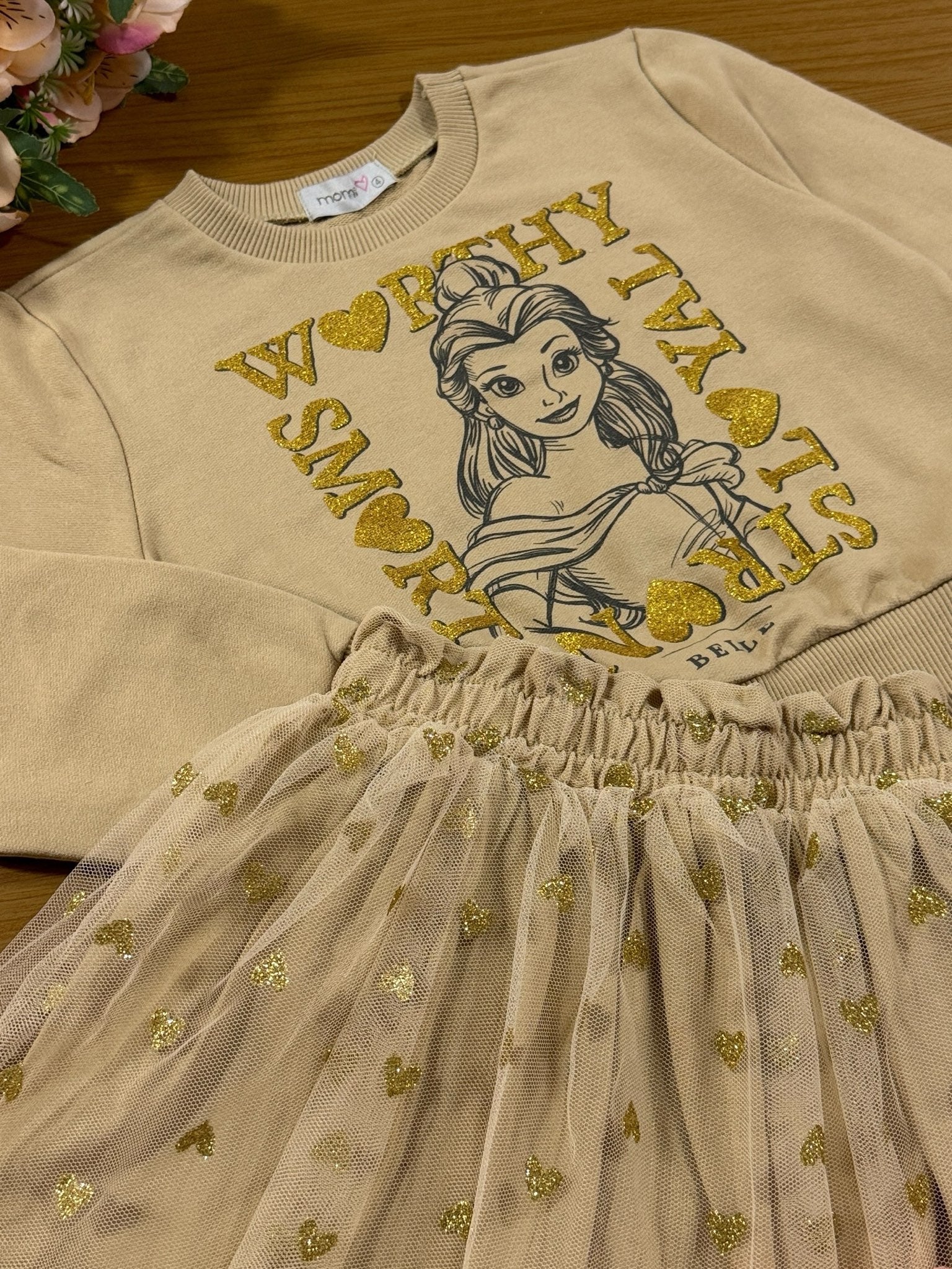 Conjunto Infantil Momi Inverno Saia e Moletinho Bela Disney