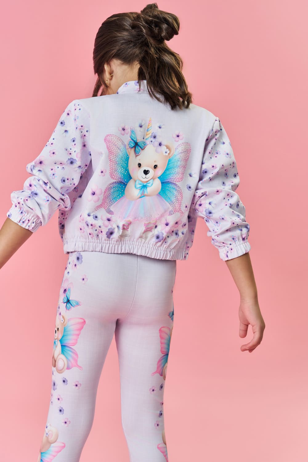 Jaqueta Infantil Cinti Verão Lilás Floral