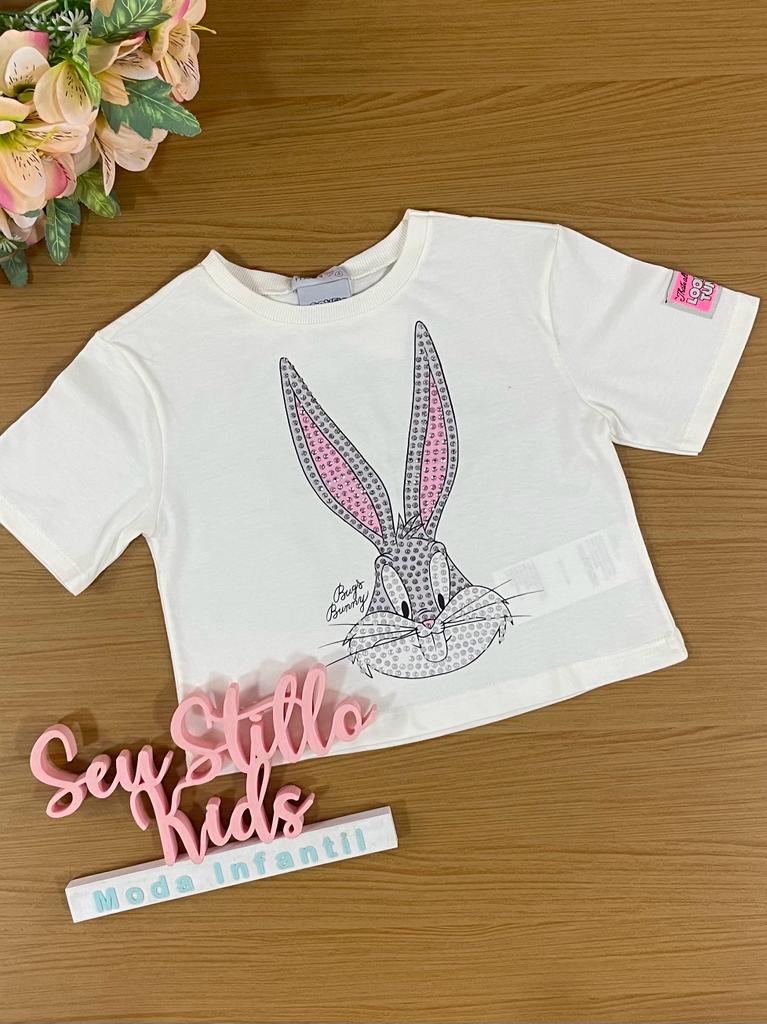 Blusa Infantil Momi Verão Branca Pernalonga