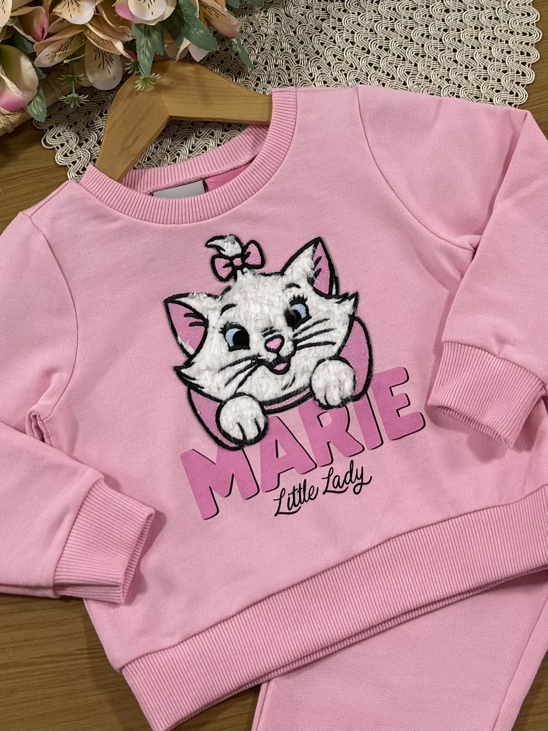 Conjunto Infantil Momi Inverno com Calça e Moletom sem Flanela Rosa Marie