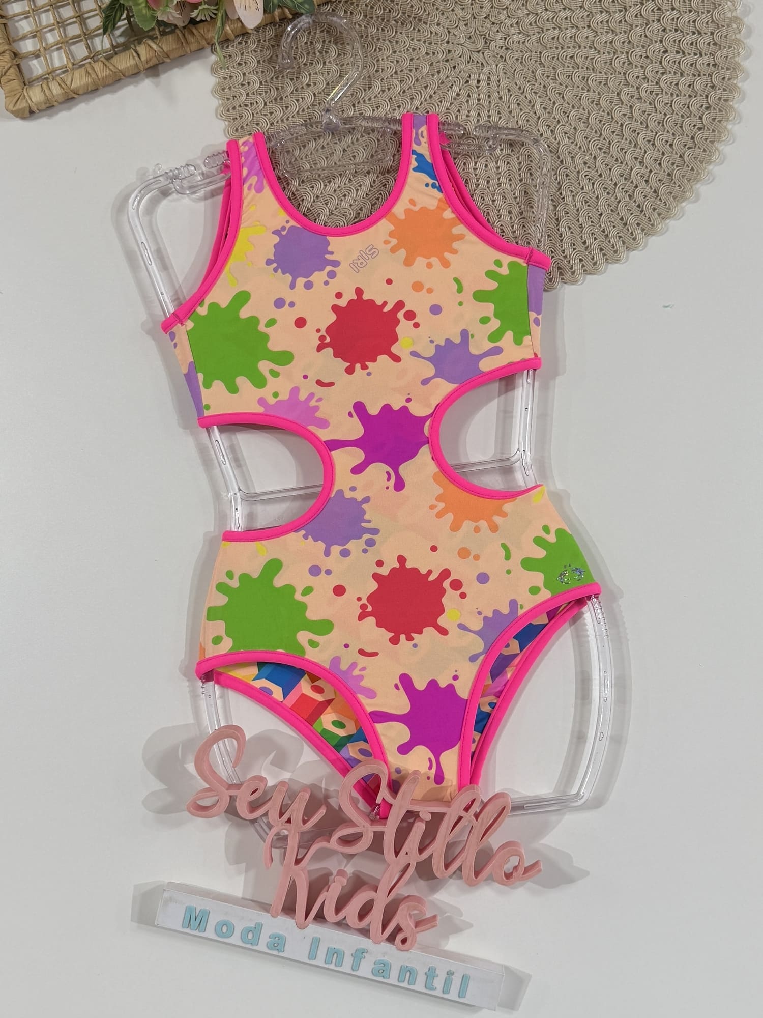 Maiô Infantil Siri Kids Dupla Face Carol Colorir 40099