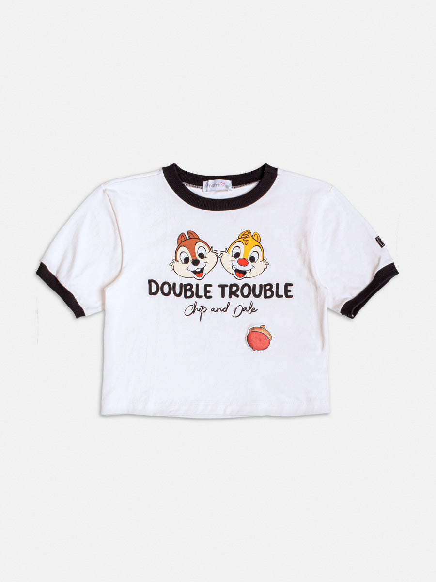 Blusa Infantil Momi Inverno Manga Curta Branco Tico Teco