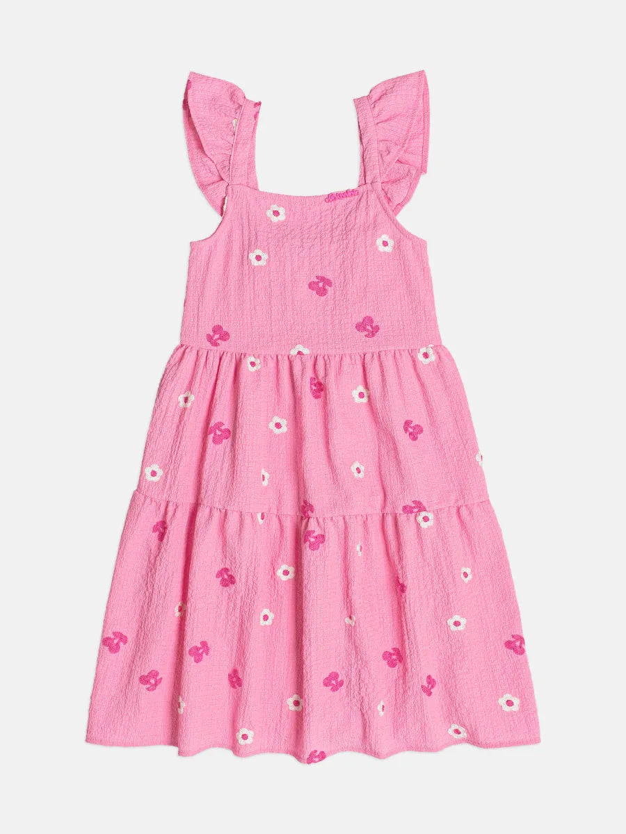 Vestido Infantil Bimbi Rosa Florzinhas