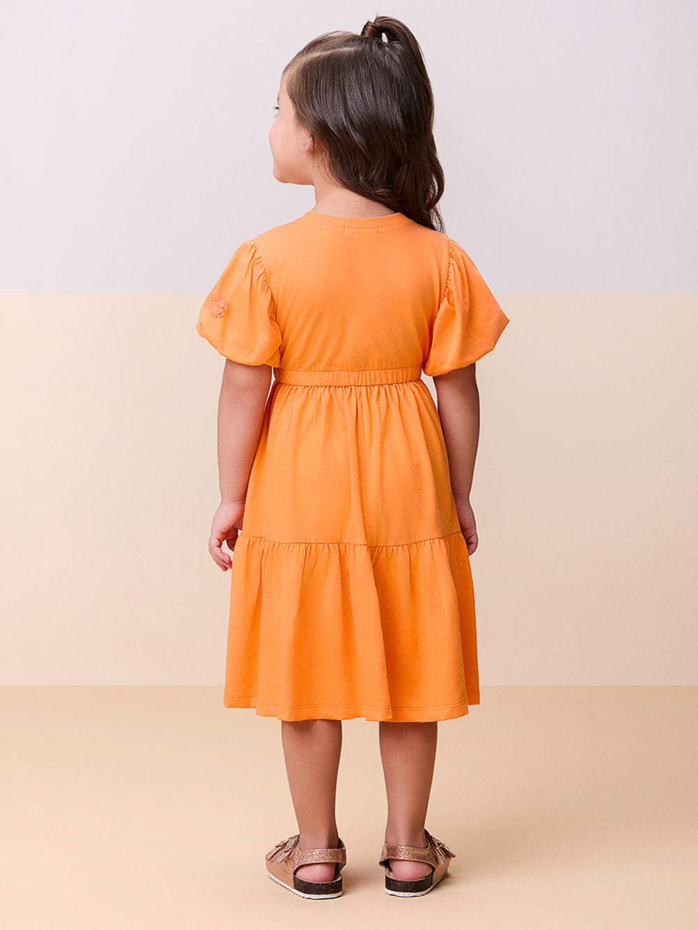 Vestido Infantil Momi Verão Laranja