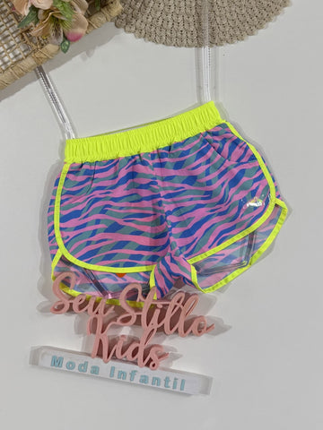 Shorts Infantil Siri Kids Nylon Leticia Zebra 40062