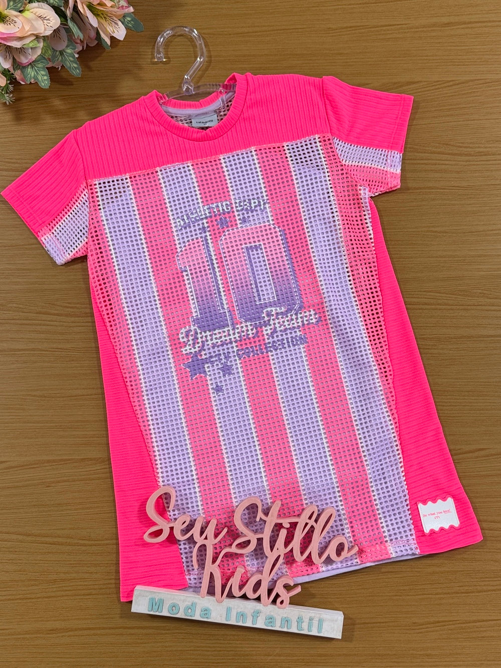 Vestido Infantil Catavento Verão Tela Neon