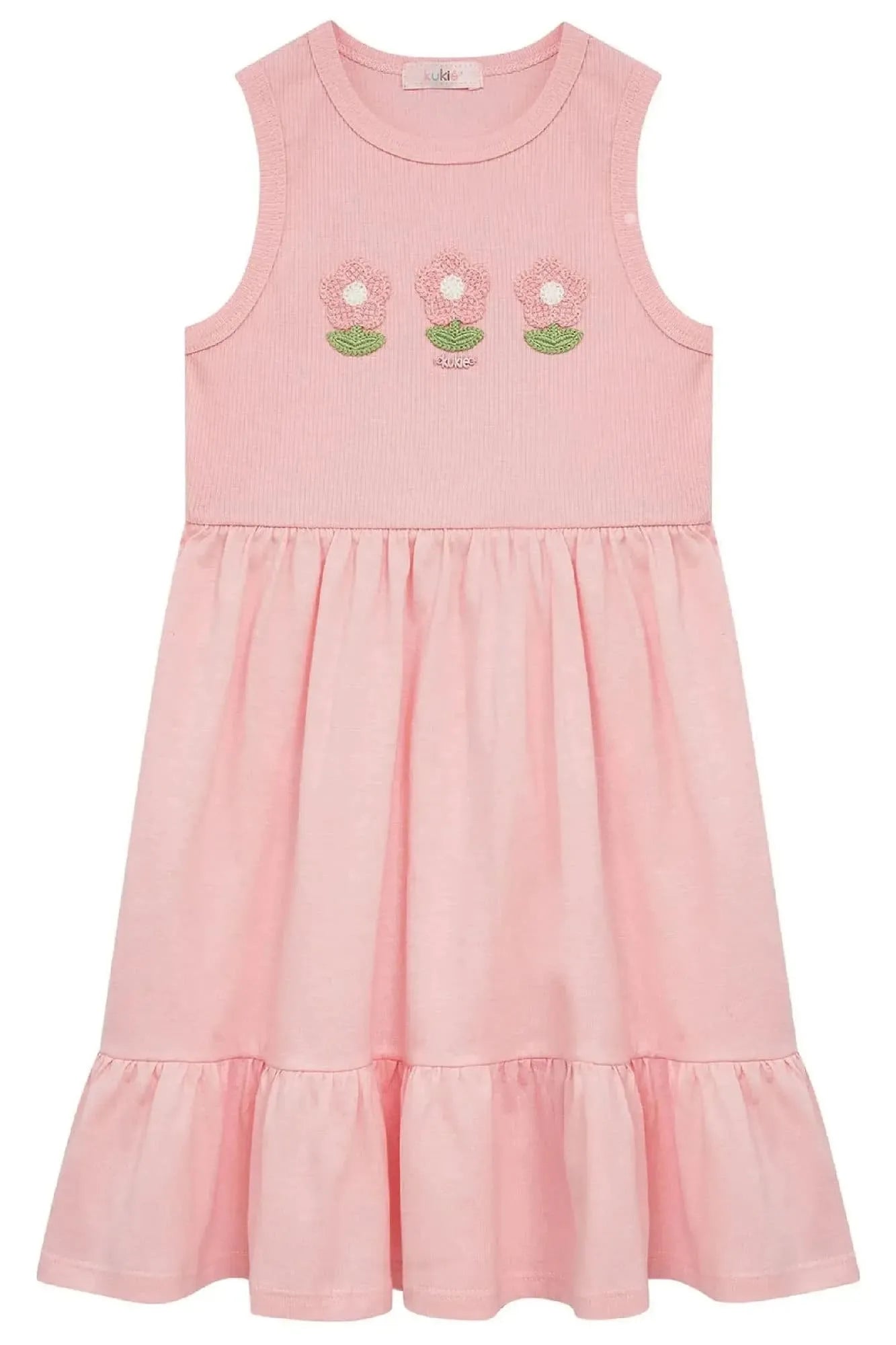 Vestido Infantil Kukiê Rosa Florzinhas