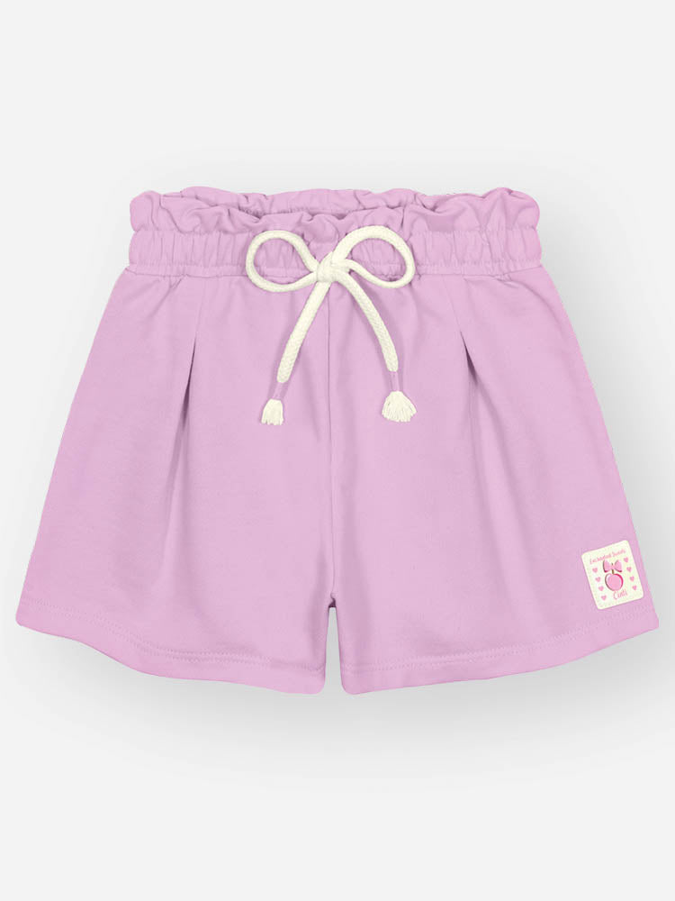 Conjunto Infantil Cinti Verão Shorts Lilás, Blusa e Kimono Docinhos