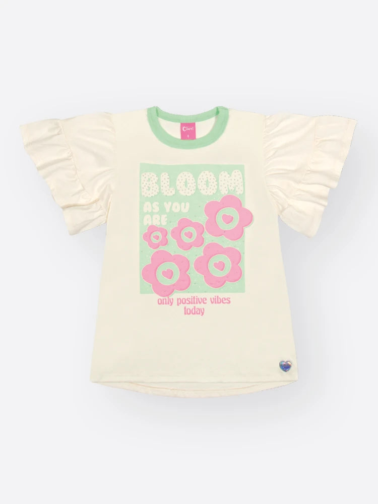 Conjunto Infantil Cinti Inverno  com Shorts e Blusa Manga Curta Verde Bloom