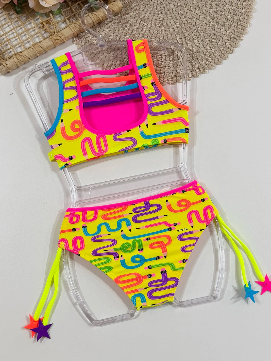 Biquíni Infantil Siri Kids Amarelo Neon Antonela Lapis 43276