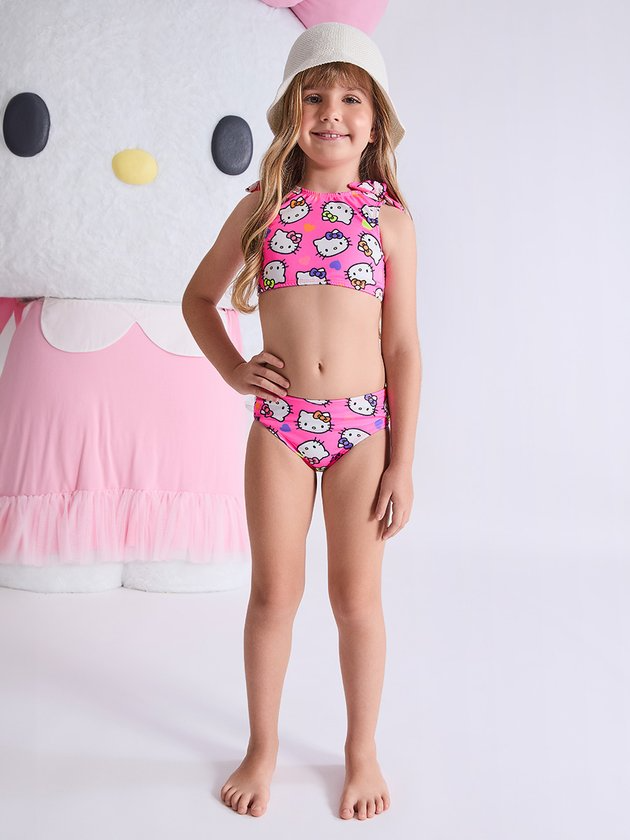 Biquíni Infantil Momi Rosa Hello Kitty