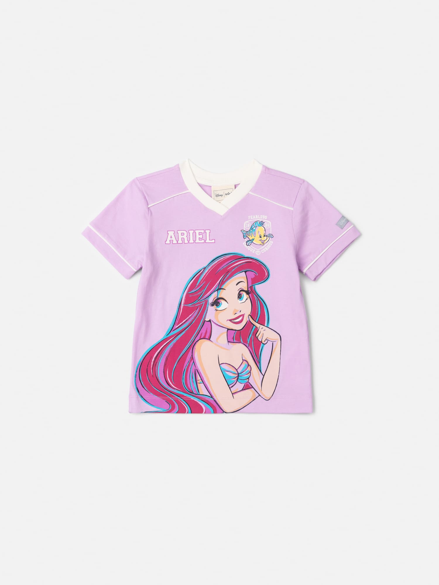 Blusa Infantil Animê Verão Lilás Ariel Disney