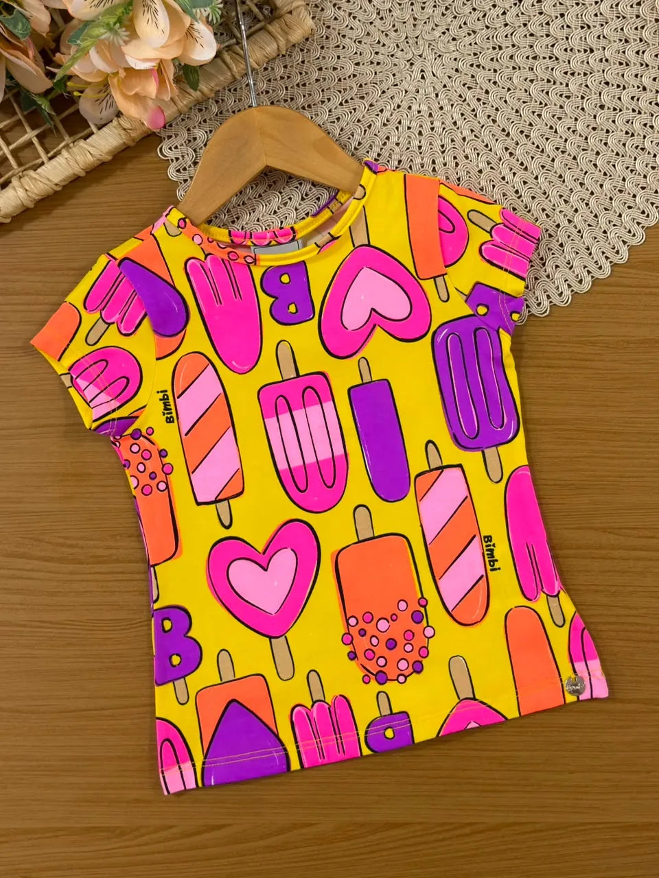 Blusa Infantil Menina Bimbi Amarela Picolé