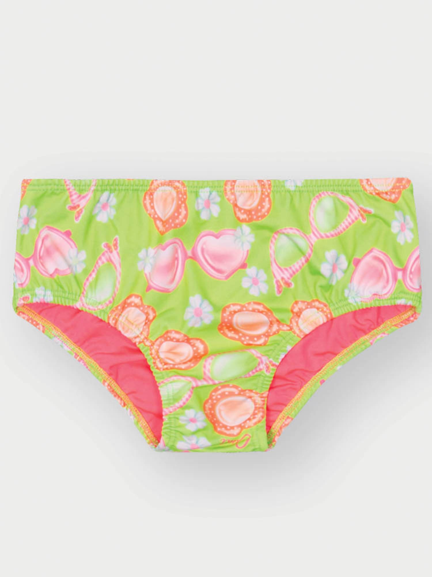Biquíni Infantil Cinti Verão Rosa com Shorts Verde Neon Pretty Vibes