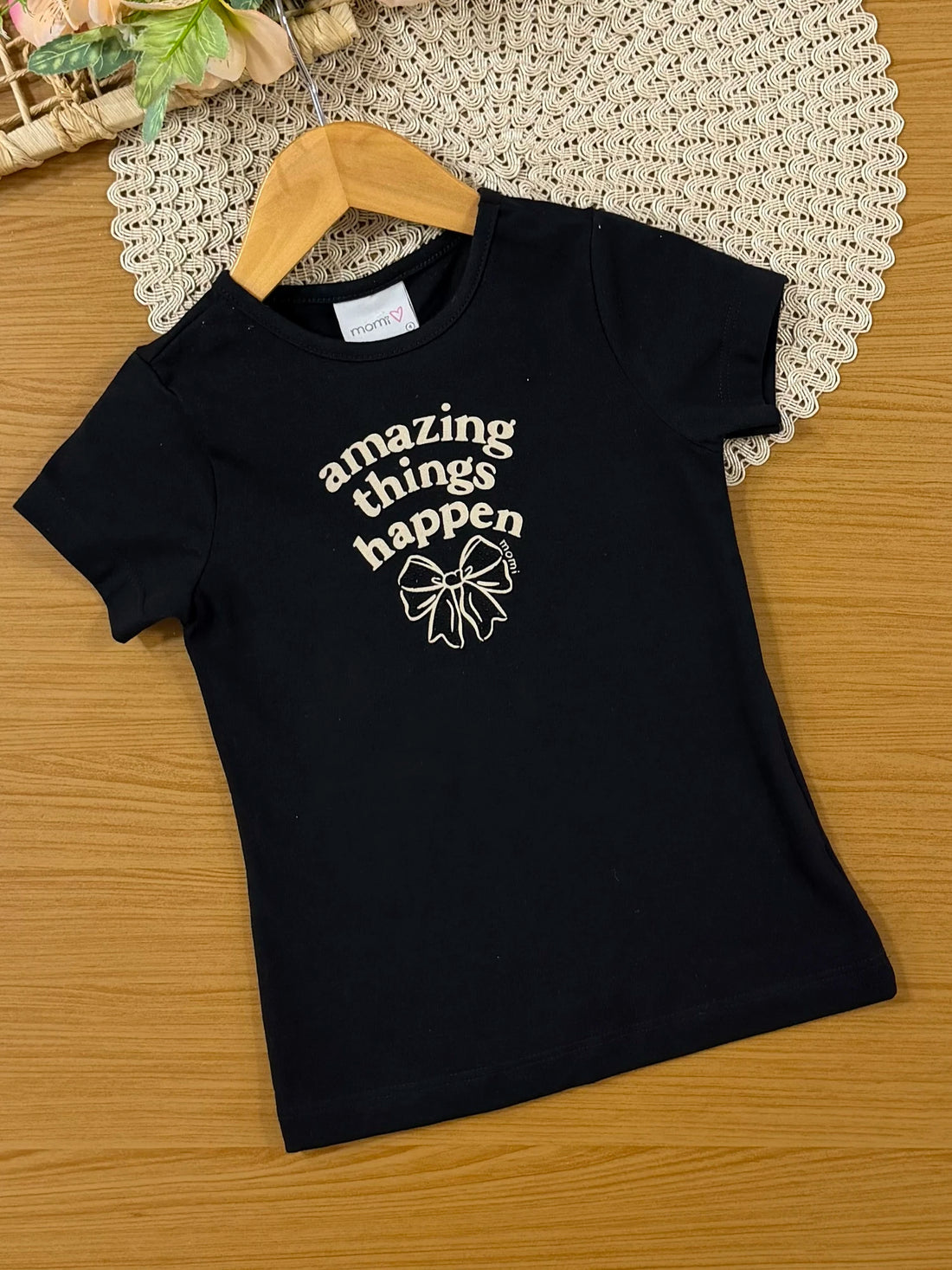 Conjunto Infantil Momi Inverno com Saia e Blusa Manga Longa Preta Amazing