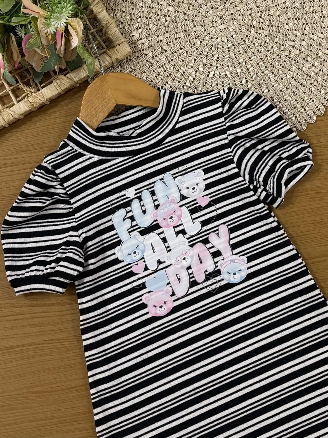 Vestido Infantil Kukiê Preto Listras