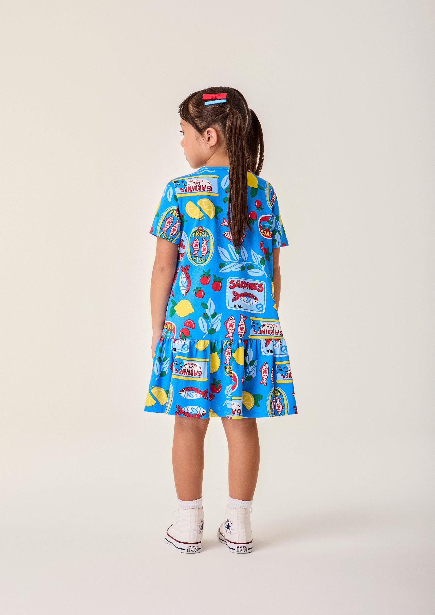 Vestido Infantil Bimbi Azul Sardinhas