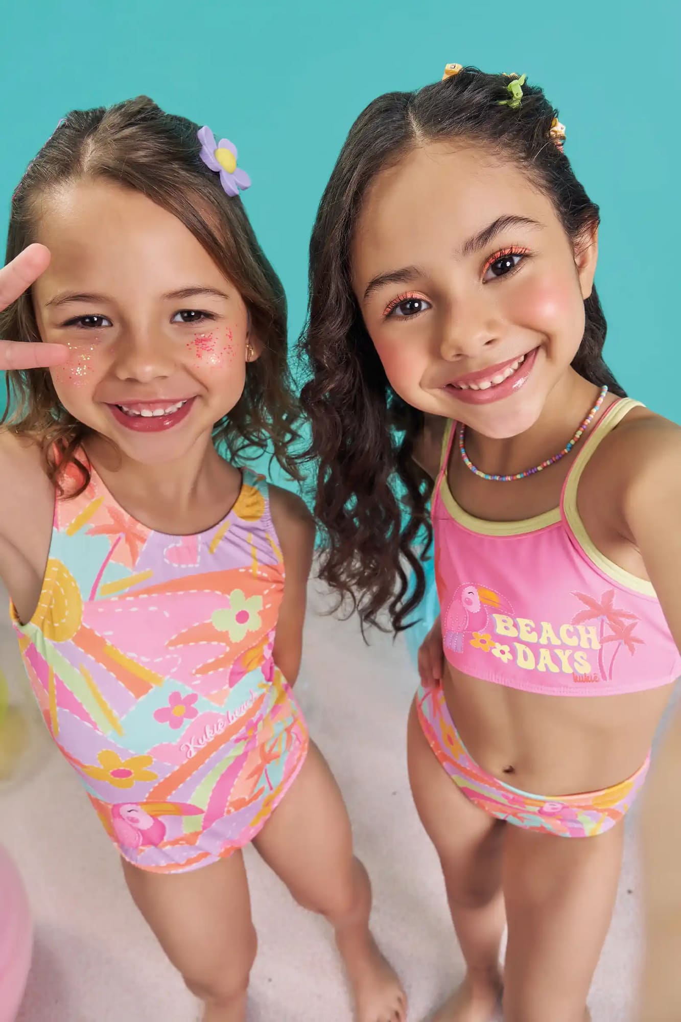 Biquíni Infantil Kukiê Verão Rosa Beach Days