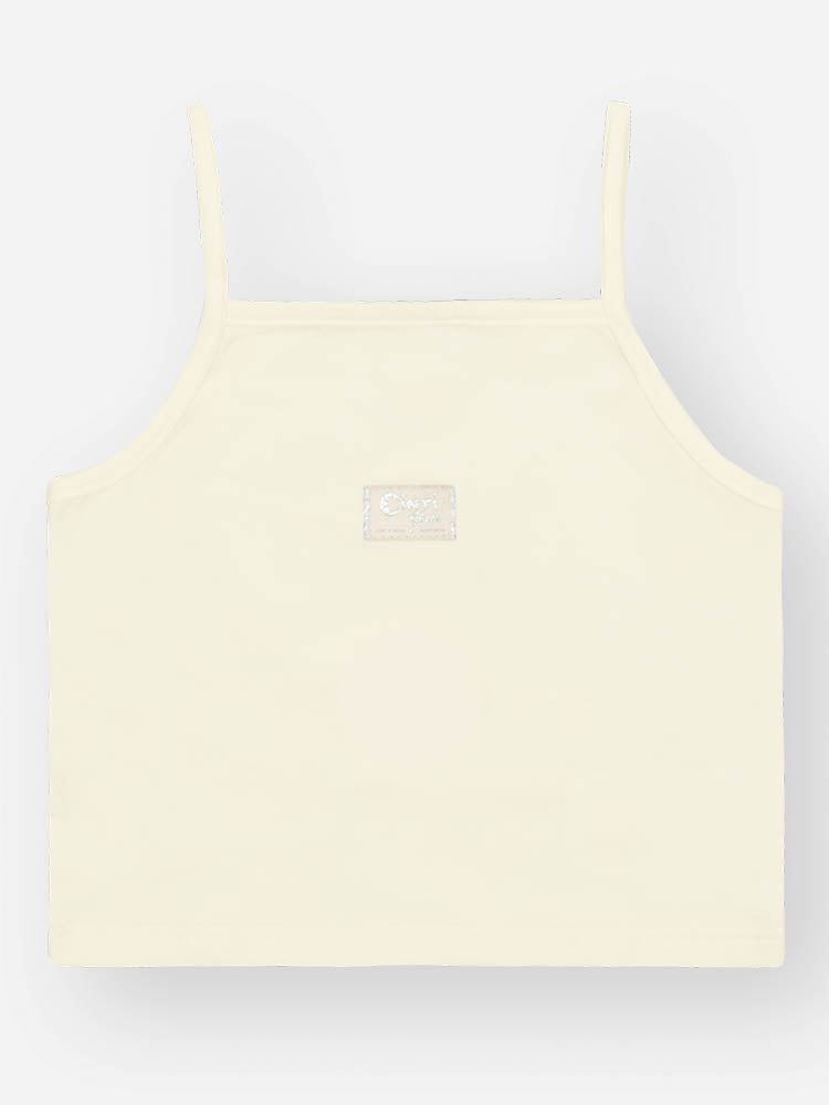 Conjunto Infantil Cinti Verão, Shorts e Sobreposição Corações Pretos e Regata Branca