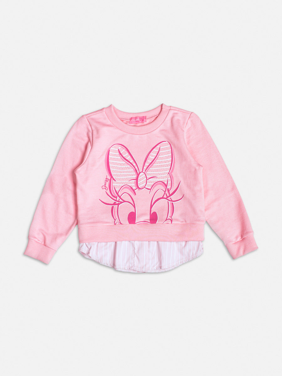 Casaco Infantil Momi Inverno Sem Flanela Rosa Daisy com Strass Disney