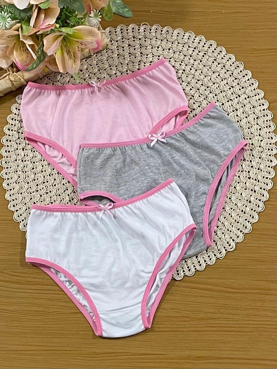 Kit Calcinha Infantil Lupo Básica Rosa