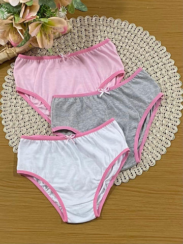 Kit Calcinha Infantil Lupo Básica Rosa