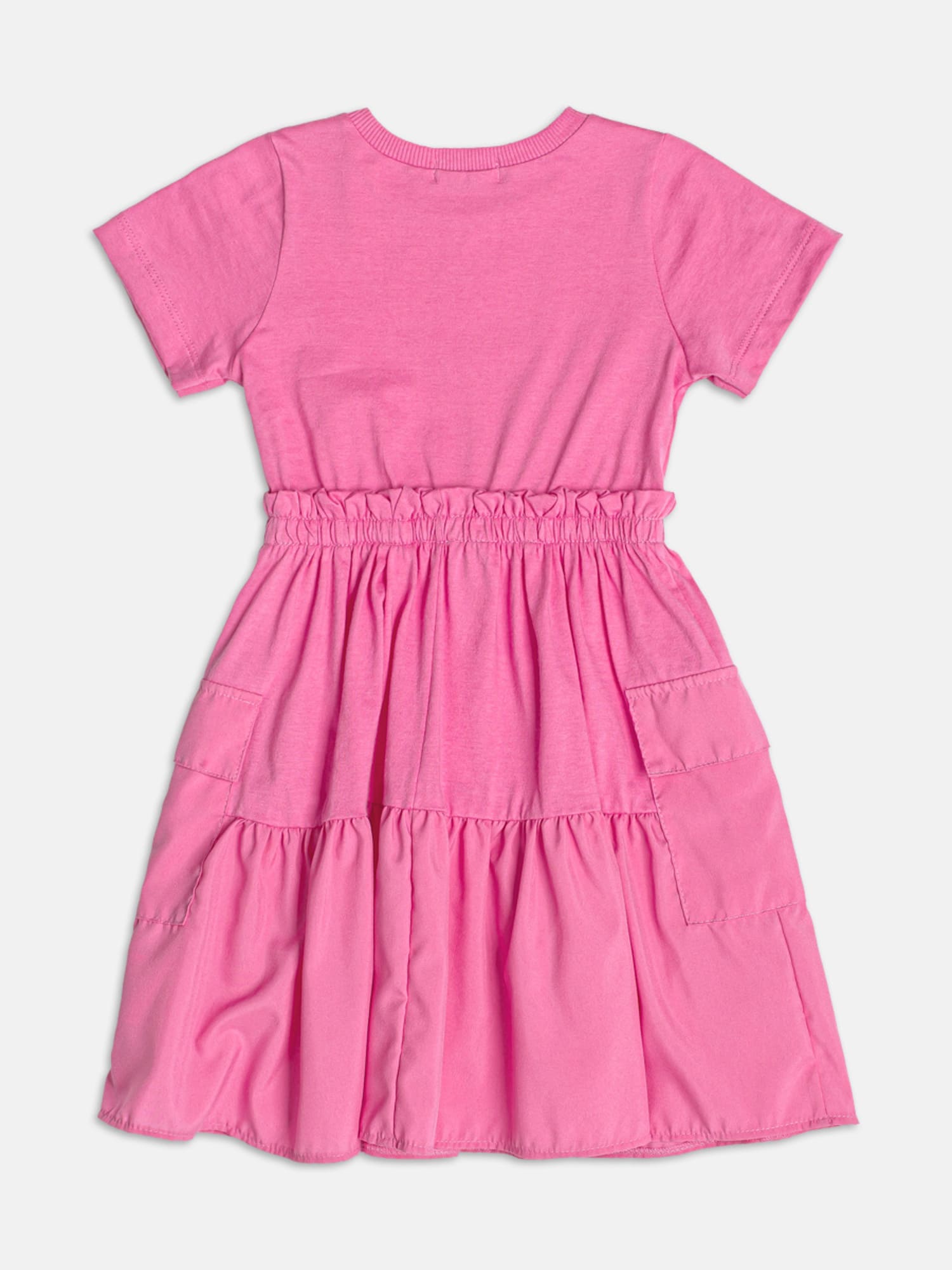 Vestido Infantil Momi Verão Rosa Florzinha com Strass