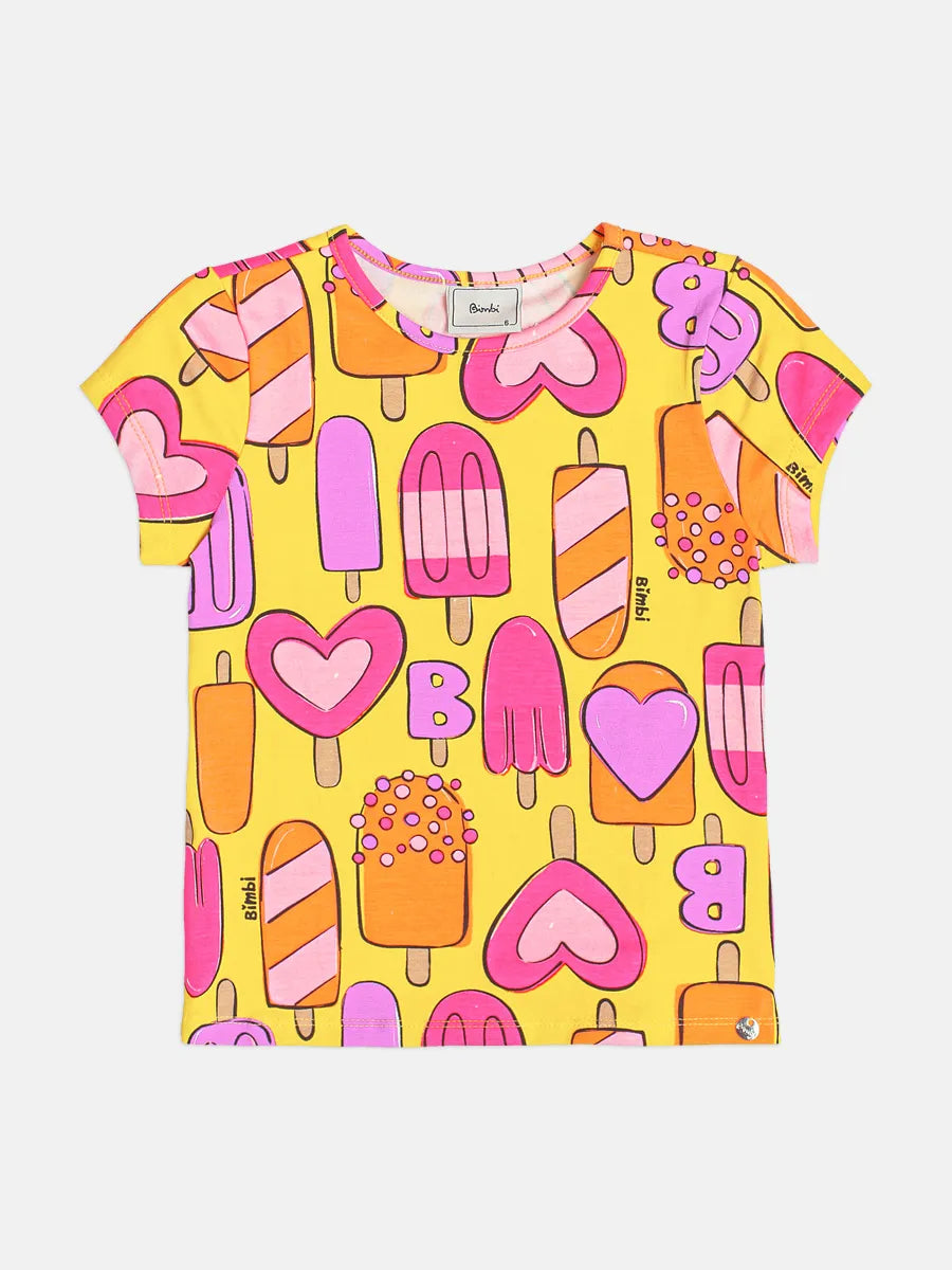 Blusa Infantil Menina Bimbi Amarela Picolé