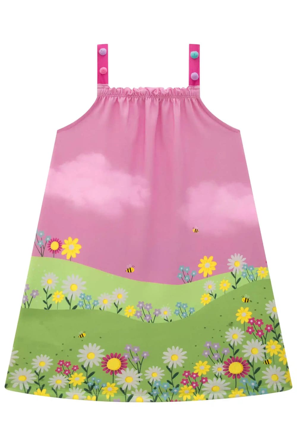 Vestido Infantil Kukie Alecrim Verão Ursinha o Parque