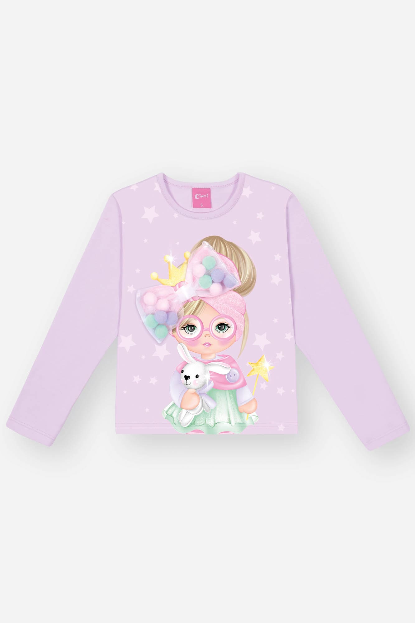 Conjunto Infantil Cinti Inverno Saia e Blusa Lilás Menina Laço