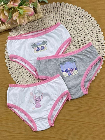 Kit Calcinha Infantil Lupo Stitch Disney