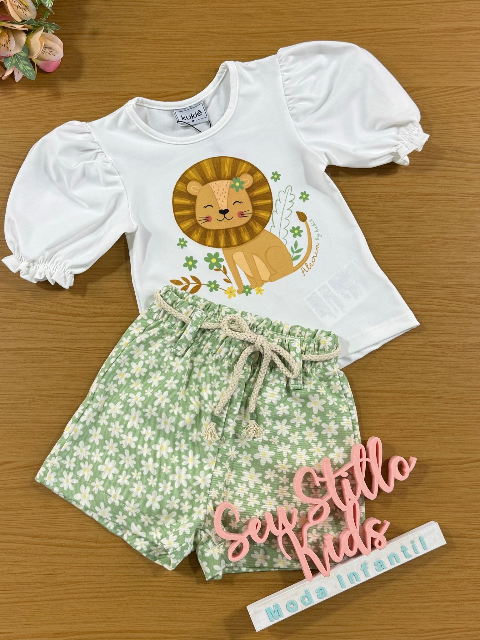 Conjunto Infantil Kukie Alecrim Shorts e Blusa Manga Curta