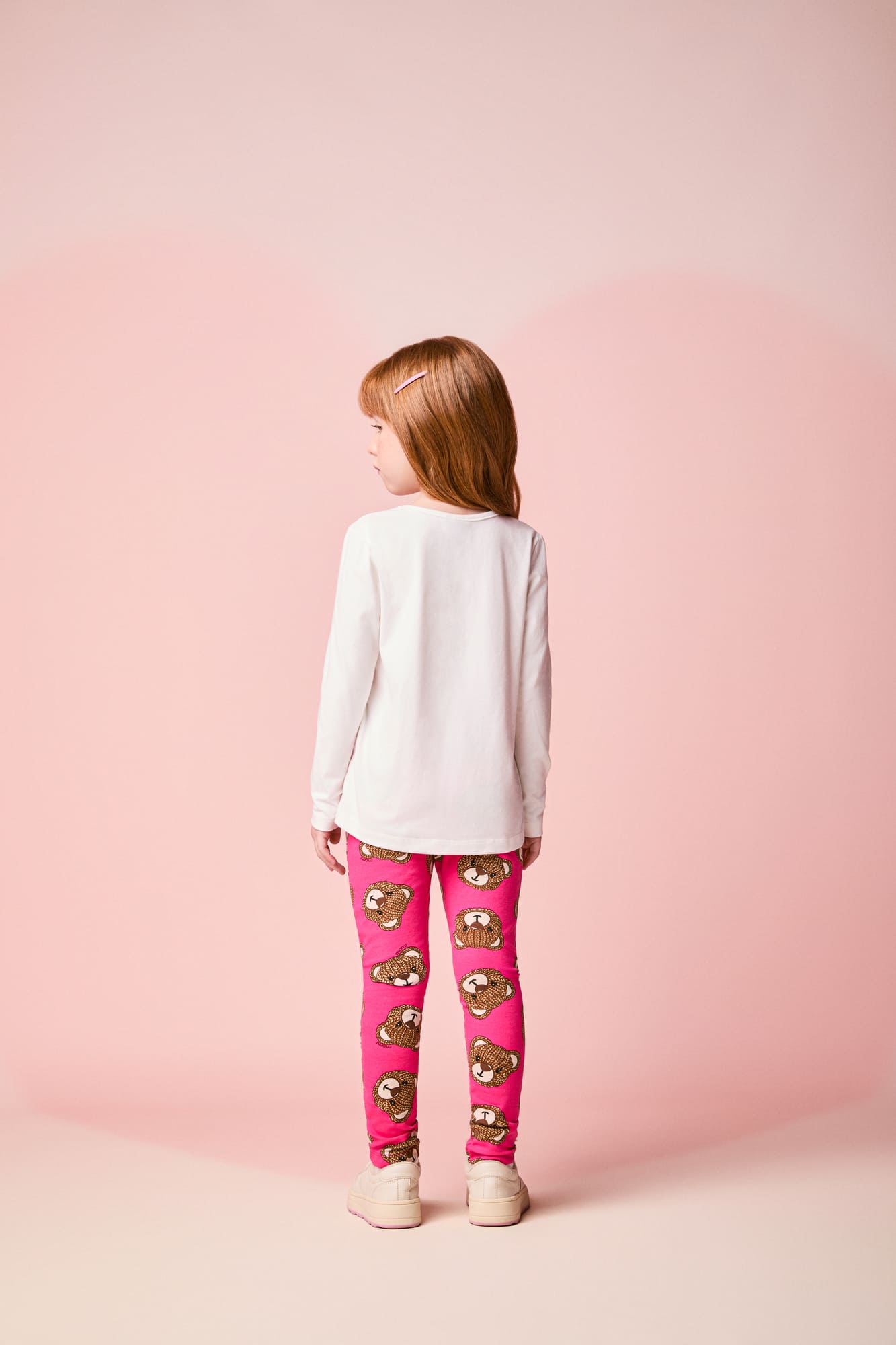 Conjunto Infantil Momi Inverno com Calça Legging Rosa e Blusa Manga Longa Ursinha Sweet