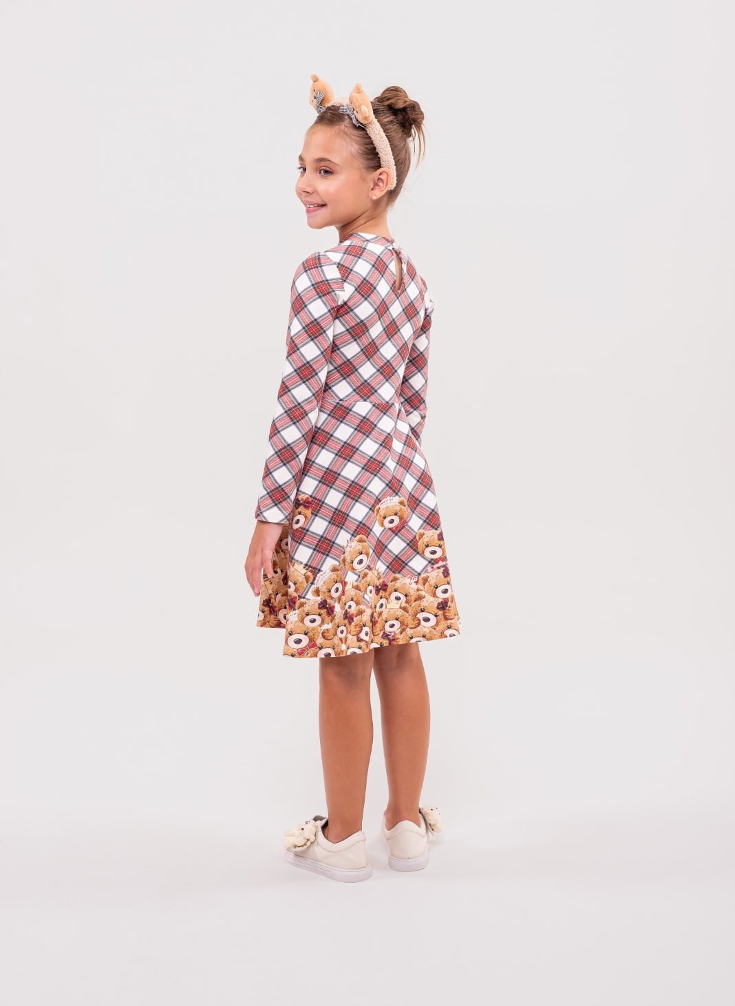 Vestido Infantil Petit Cherie Inverno Xadrez Love - Monnalisa