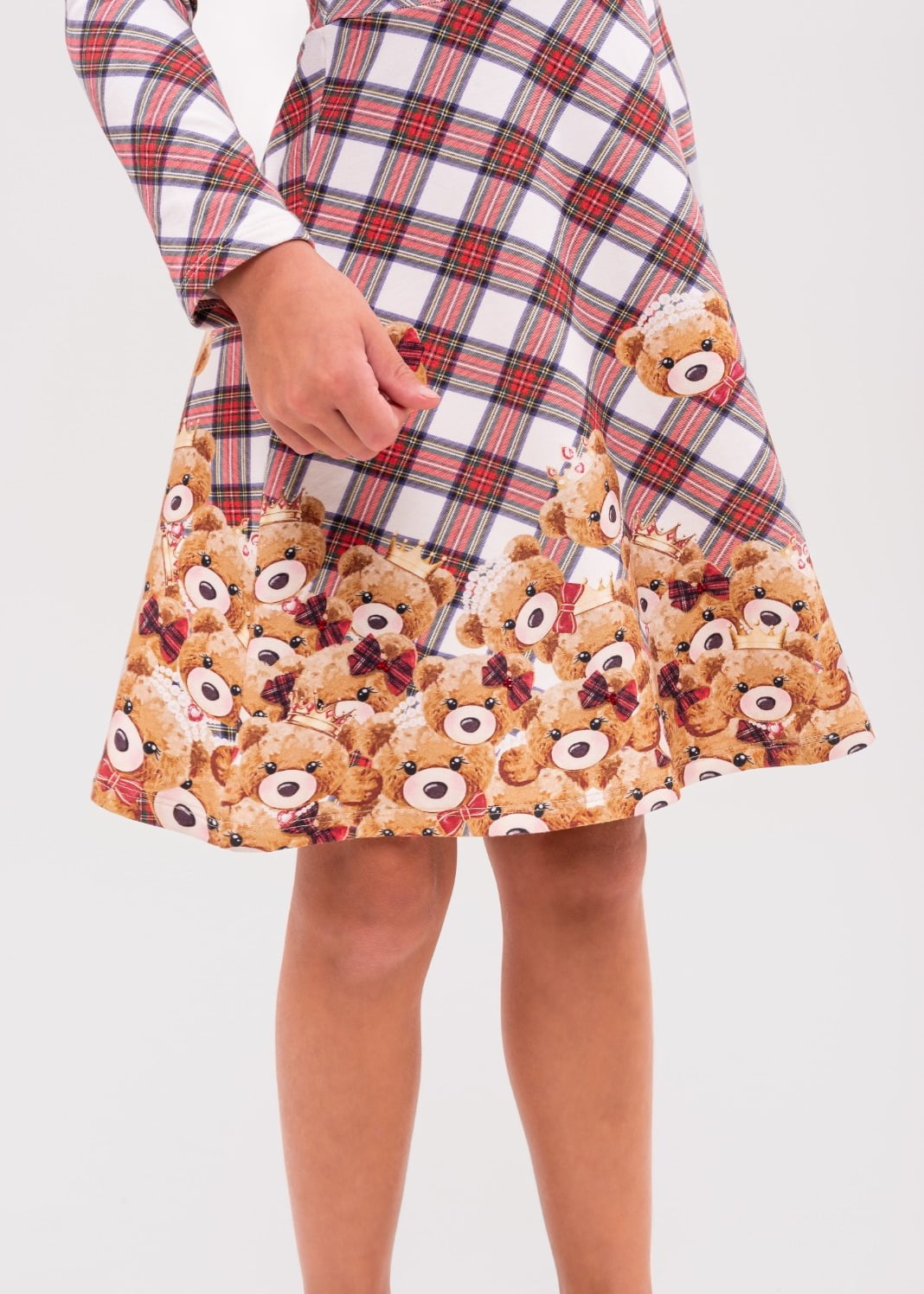 Vestido Infantil Petit Cherie Inverno Xadrez Love - Monnalisa